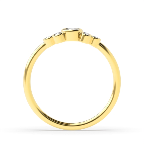 Bezel Setting Round Yellow Gold Eternity Diamond Ring