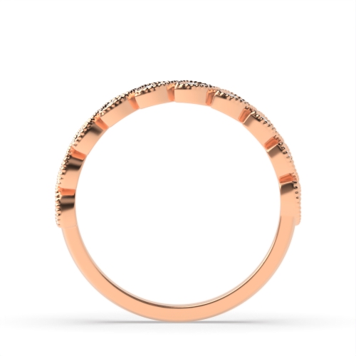 Pave Setting Round Rose Gold Luxe Eternity Diamond Rings