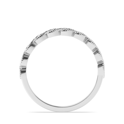 Pave Setting Round Luxe Half Eternity Diamond Rings