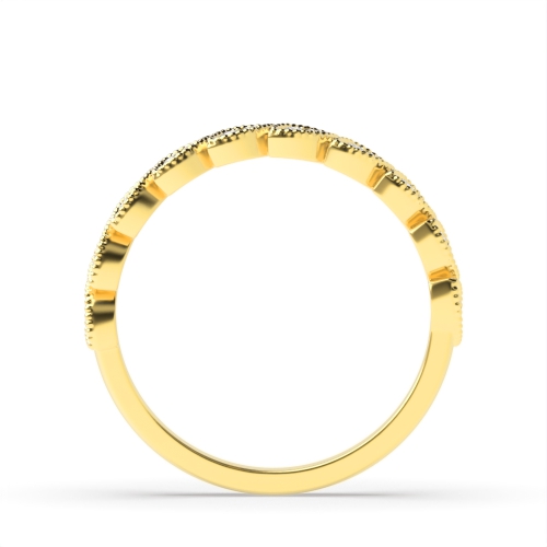 Pave Setting Round Yellow Gold Luxe Eternity Diamond Rings