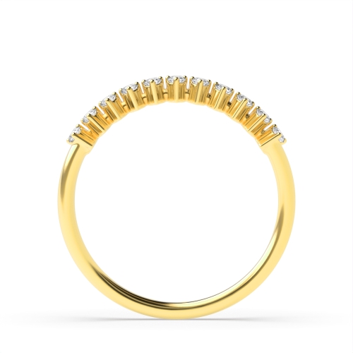 3 Prong Round Yellow Gold Half Eternity Diamond Ring