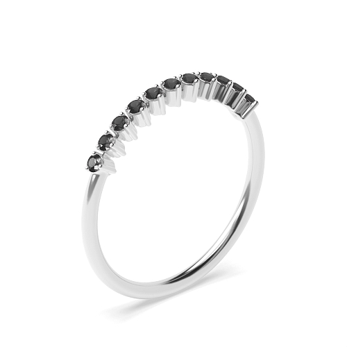 3 Prong Round Minimalist Black Eternity Diamond Rings