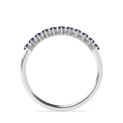 3 Prong Round Minimalist Blue Sapphire Band Diamond Rings