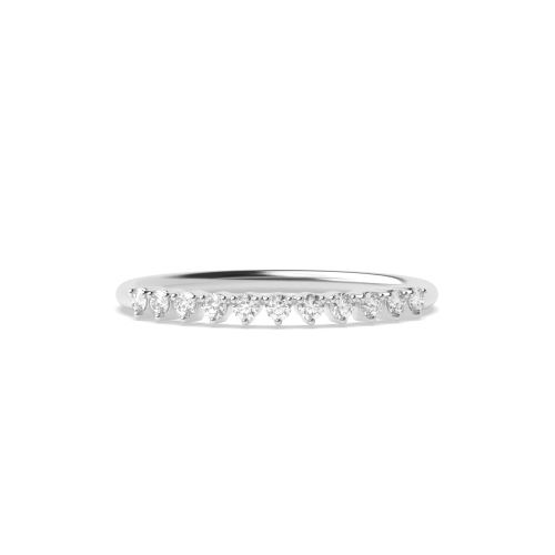 3 Prong Round White Gold Half Eternity Diamond Ring