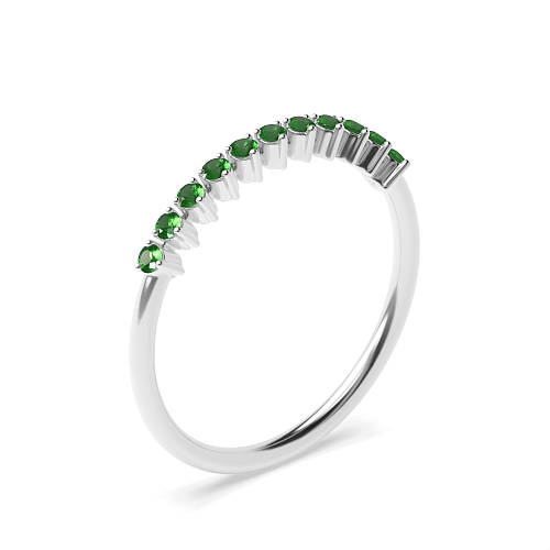 3 Prong Round Minimalist Emerald Diamond Rings