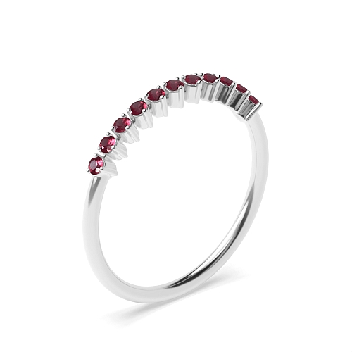 3 Prong Round Minimalist Ruby Diamond Rings