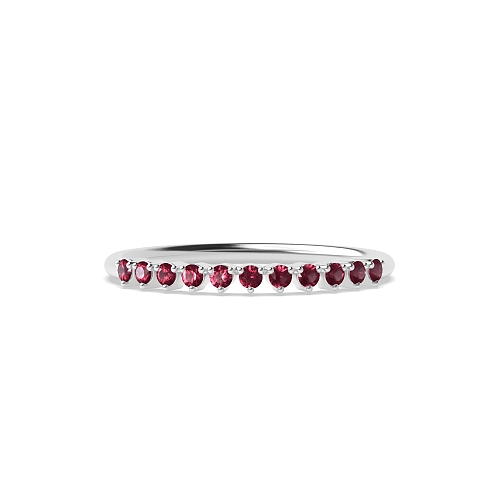 3 Prong Round Minimalist Ruby Diamond Rings