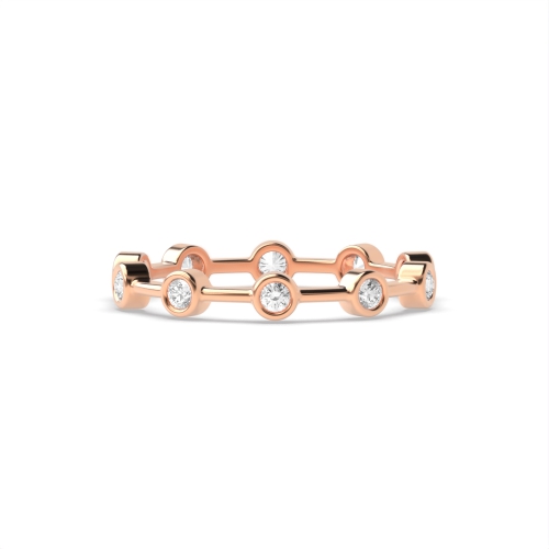 Bezel Setting Round Rose Gold Minimalist Full Eternity Diamond Rings