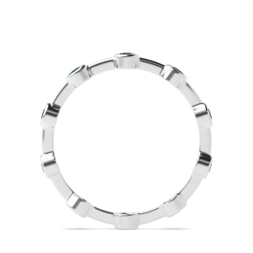 Bezel Setting Round Minimalist Emerald Diamond Rings