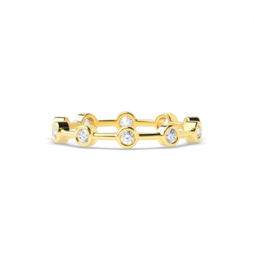 Bezel Setting Round Yellow Gold Minimalist Diamond Rings