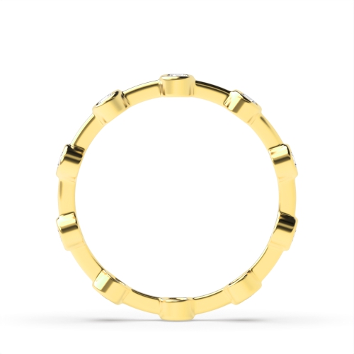 Bezel Setting Round Yellow Gold Minimalist Diamond Rings