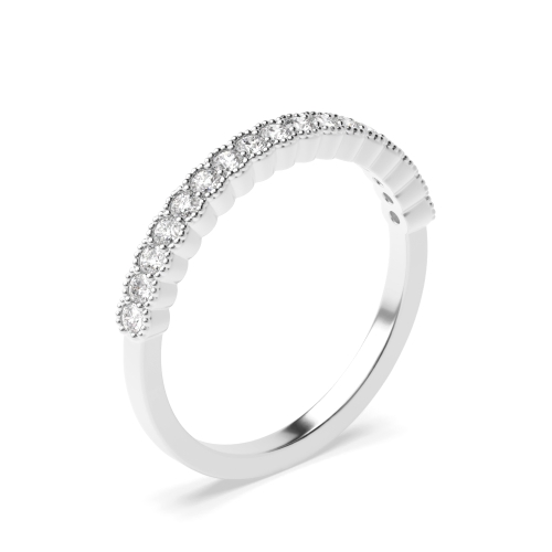 Pave Setting Round Milligrain Eternity Diamond Rings
