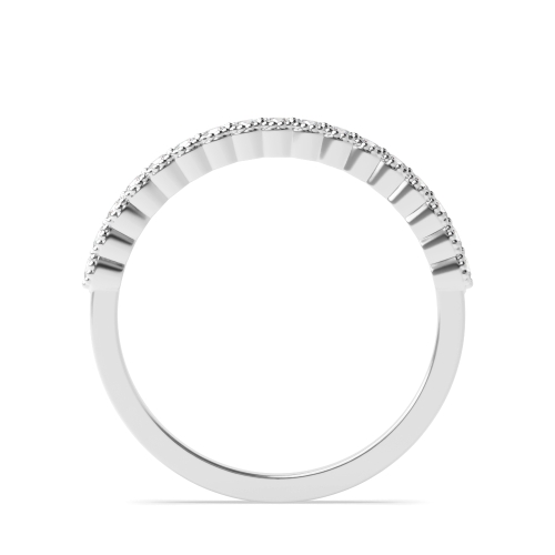 Pave Setting Round Milligrain Eternity Diamond Rings