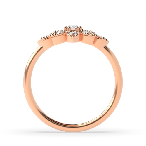 Pave Setting Round Rose Gold Premium Diamond Rings