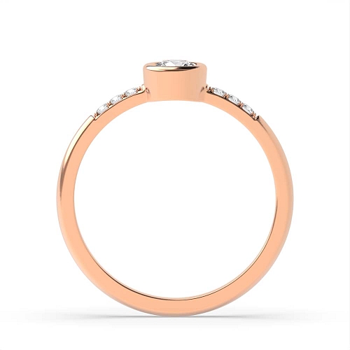 Round Rose Gold Low set Engagement Rings