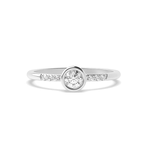 Round Low set Moissanite Engagement Rings