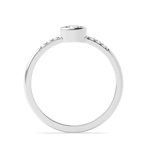 Round Low set Moissanite Engagement Rings