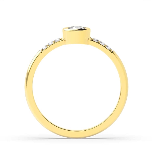 Round Yellow Gold Low set Engagement Rings