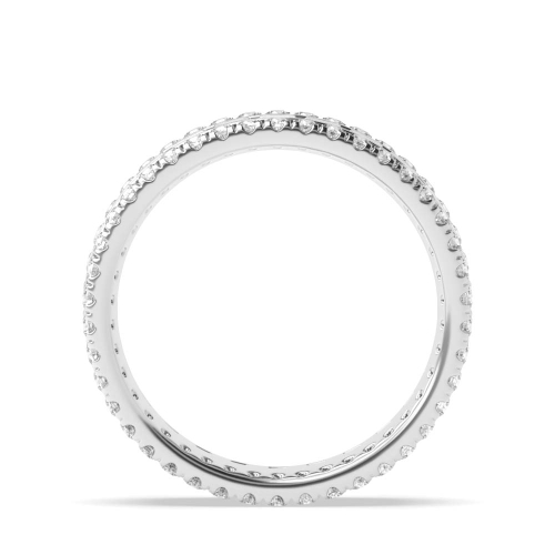 4 Prong Round/Baguette Aurora Clasp Full Eternity Wedding Band