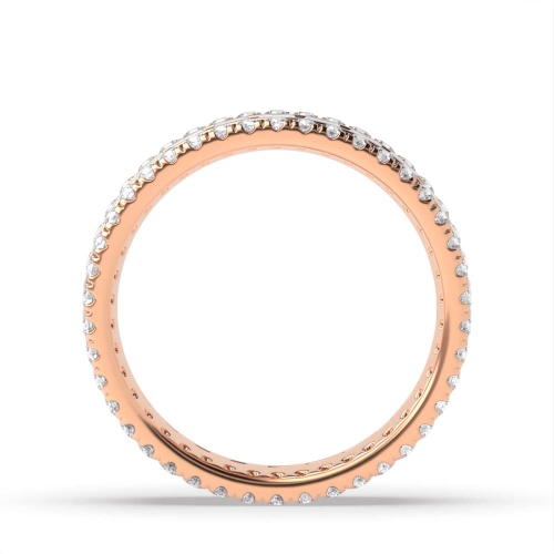 4 Prong Round/Baguette Rose Gold Aurora clasp Eternity Diamond Rings