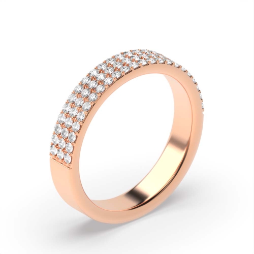 4 Prong Round Rose Gold Exquisite Eternity Engagement Rings