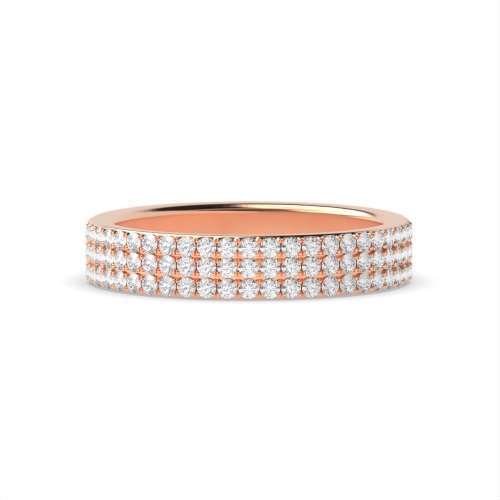 4 Prong Round Rose Gold Exquisite Eternity Engagement Rings