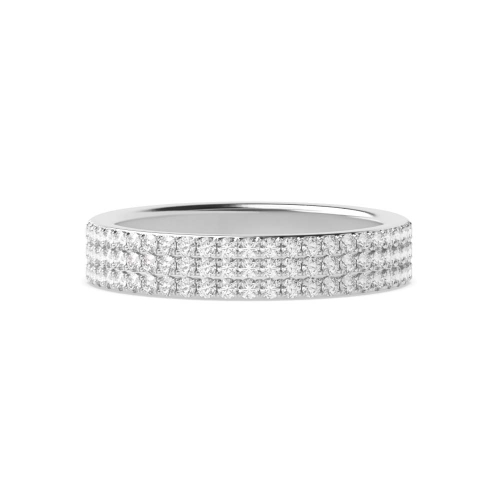 4 Prong Round Exquisite Moissanite Eternity Engagement Rings