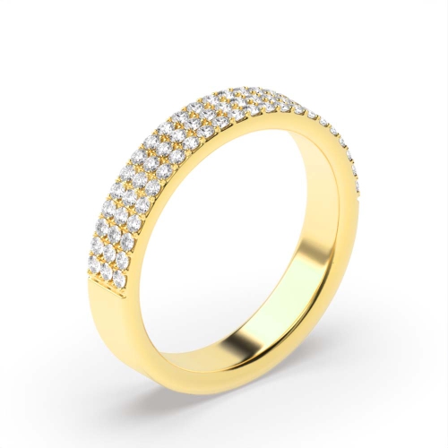 4 Prong Round Yellow Gold Exquisite Eternity Engagement Rings
