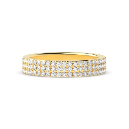 4 Prong Round Yellow Gold Exquisite Eternity Engagement Rings