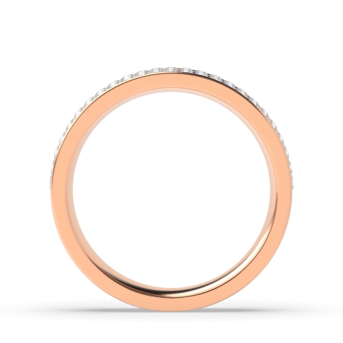 Channel Setting Round Rose Gold Double row daimond Eternity Engagement Rings