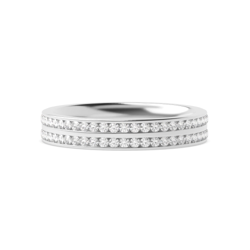 Channel Setting Round Double row daimond Moissanite Eternity Engagement Rings