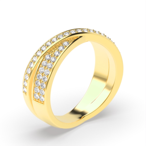 Pave Setting Kissing Style Round Shape Diamond Designer Rings Uk