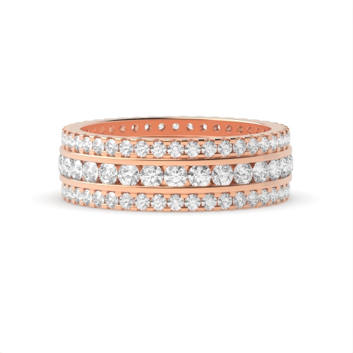 Pave Setting Round Rose Gold Ether whisper Engagement Rings