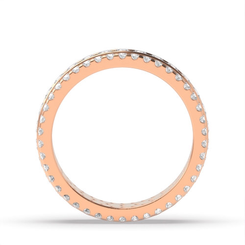 Pave Setting Round Rose Gold Ether whisper Engagement Rings