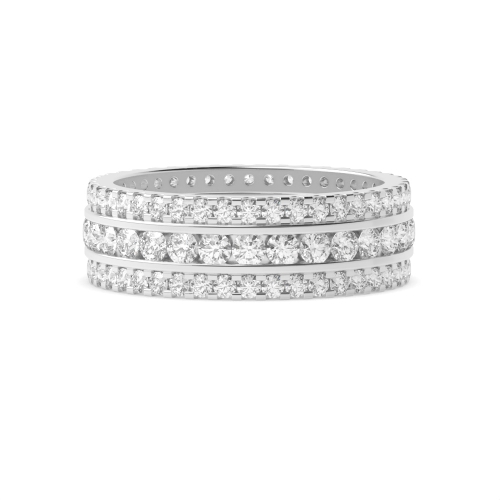 Pave Setting Round White Gold Ether whisper Full Eternity Engagement Rings
