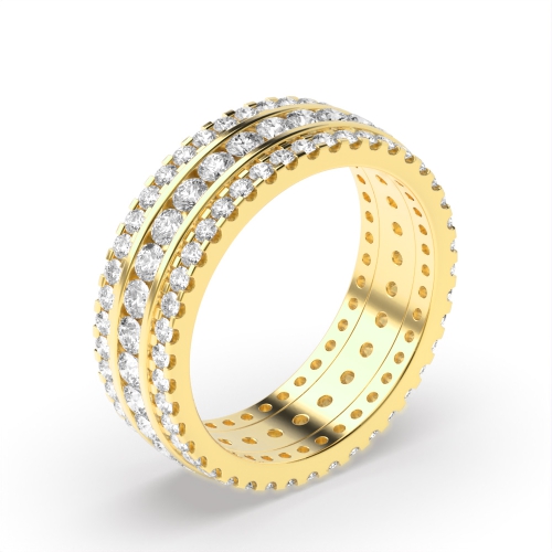 Pave Setting Round Yellow Gold Ether whisper Engagement Rings