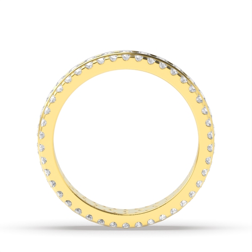 Pave Setting Round Yellow Gold Ether whisper Engagement Rings