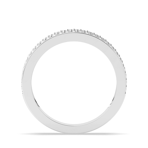 Pave Setting Round White Gold Four row Half Eternity Diamond Rings
