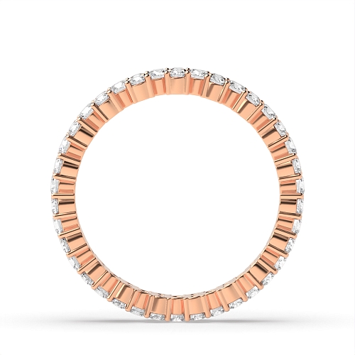 4 Prong Round Rose Gold Riviera Eternity Engagement Rings