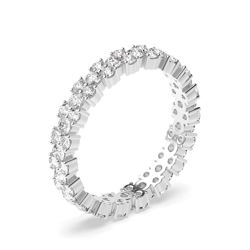 4 Prong Round Riviera Full Eternity Engagement Rings
