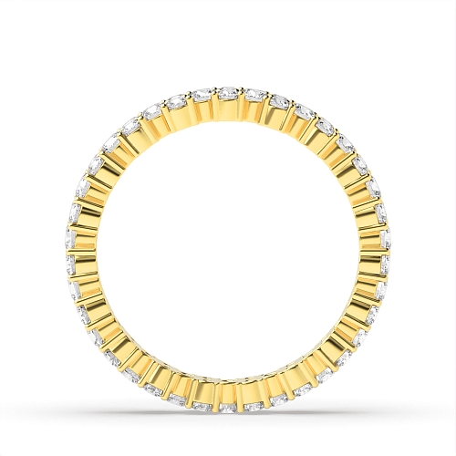 4 Prong Round Yellow Gold Riviera Eternity Engagement Rings