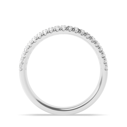 4 Prong Round/Baguette White Gold Half Eternity Diamond Ring