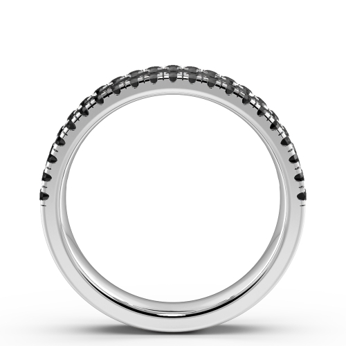 4 Prong Round/Baguette Celestial Veil Black Half Eternity Diamond Ring