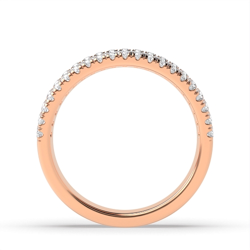4 Prong Round/Baguette Rose Gold And channel set Eternity Diamond Rings