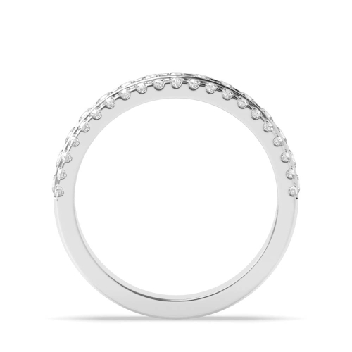 4 Prong Round Stylish Lab Grown Half Eternity Diamond Ring
