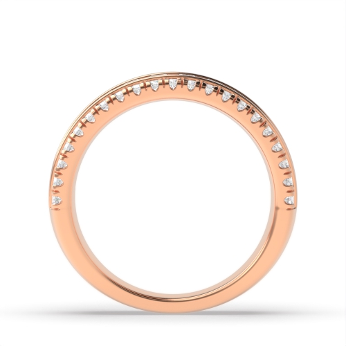 4 Prong Princess/Round Rose Gold And channel set 3 rows Eternity Diamond Rings