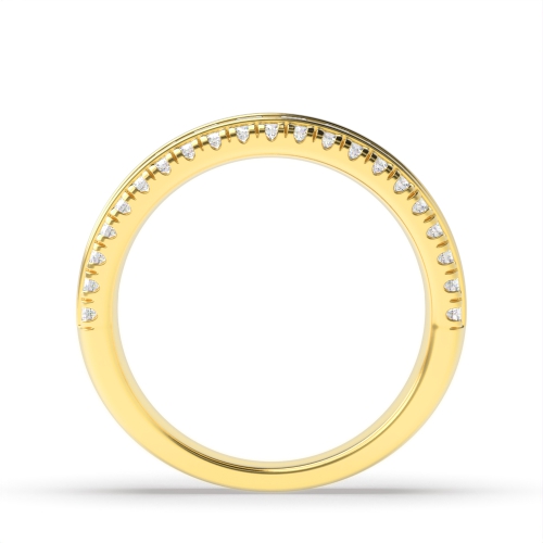 4 Prong Princess/Round Yellow Gold And channel set 3 rows Diamond Rings