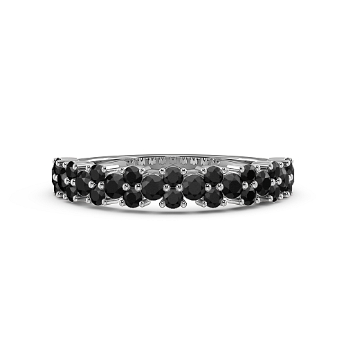 4 Prong Round Modern Black Eternity Diamond Rings