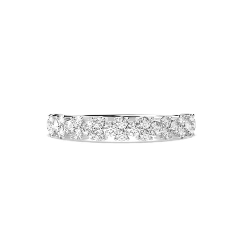 4 Prong Round White Gold Modern Half Eternity Diamond Rings