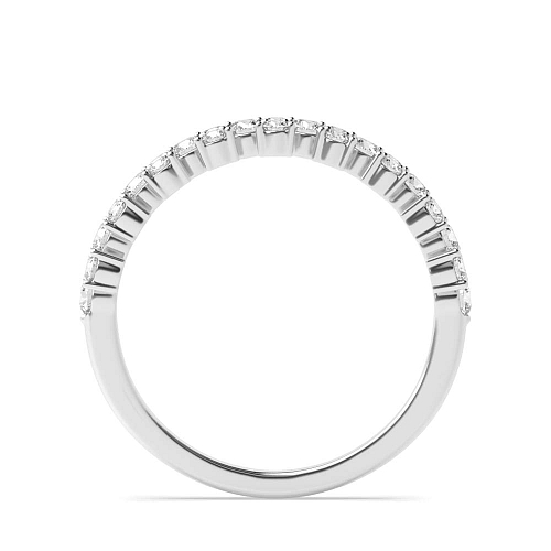 4 Prong Round White Gold Modern Half Eternity Diamond Rings